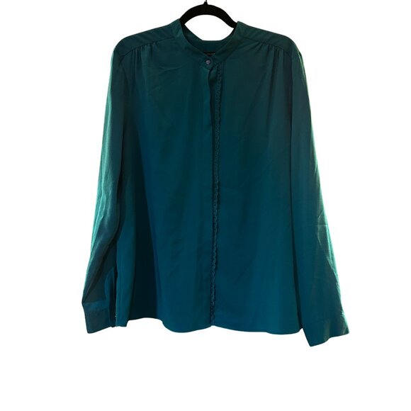 Banana Republic Emerald Long-Sleeve Blouse | XL - Picture 1 of 3